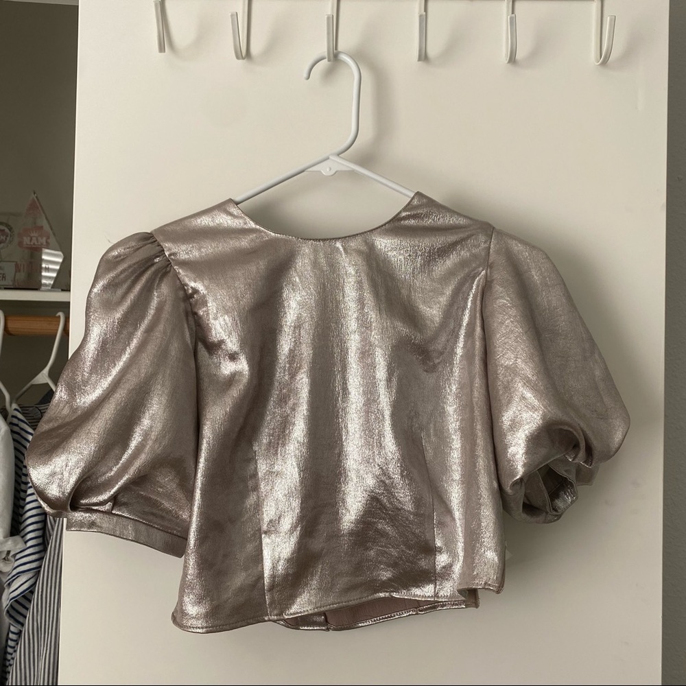 Zara silver blouse